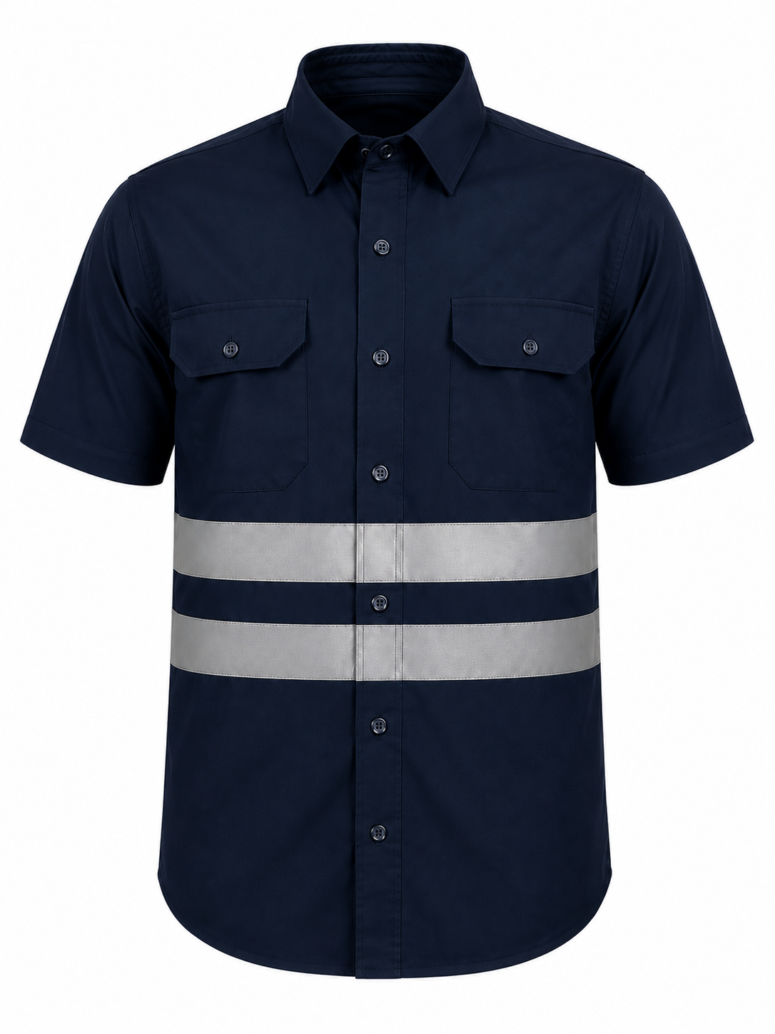 Camisas Industriales manga corta con rayas reflectivas