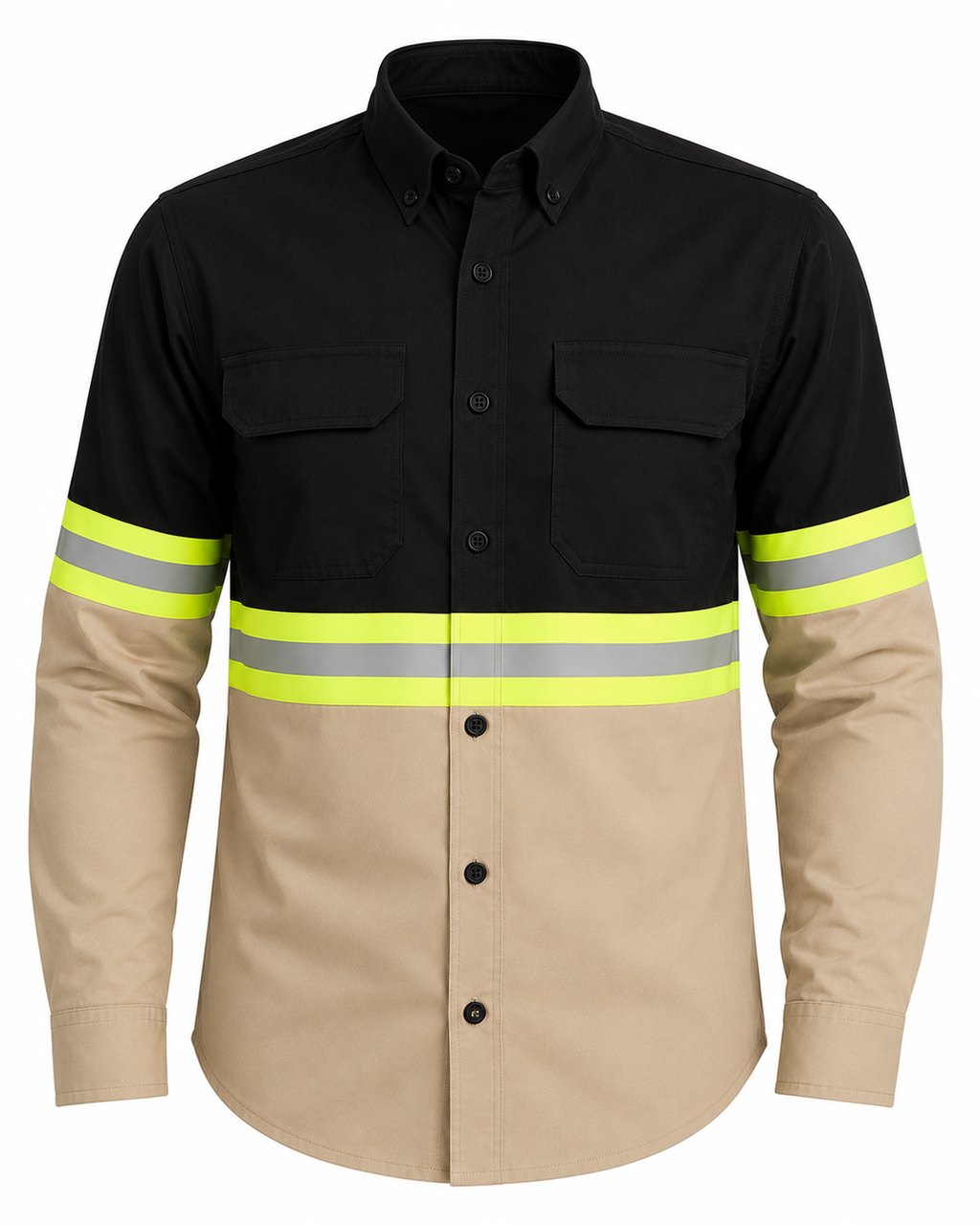 Two-tone shirt with reflective long sleeves