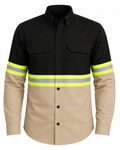 Two-tone shirt with reflective long sleeves