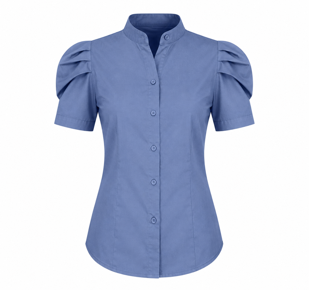 Camisa abullonada de manga corta