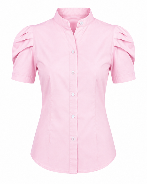 Camisa abullonada de manga corta