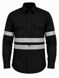 Camisas industriales de un solo color con raya refletivas