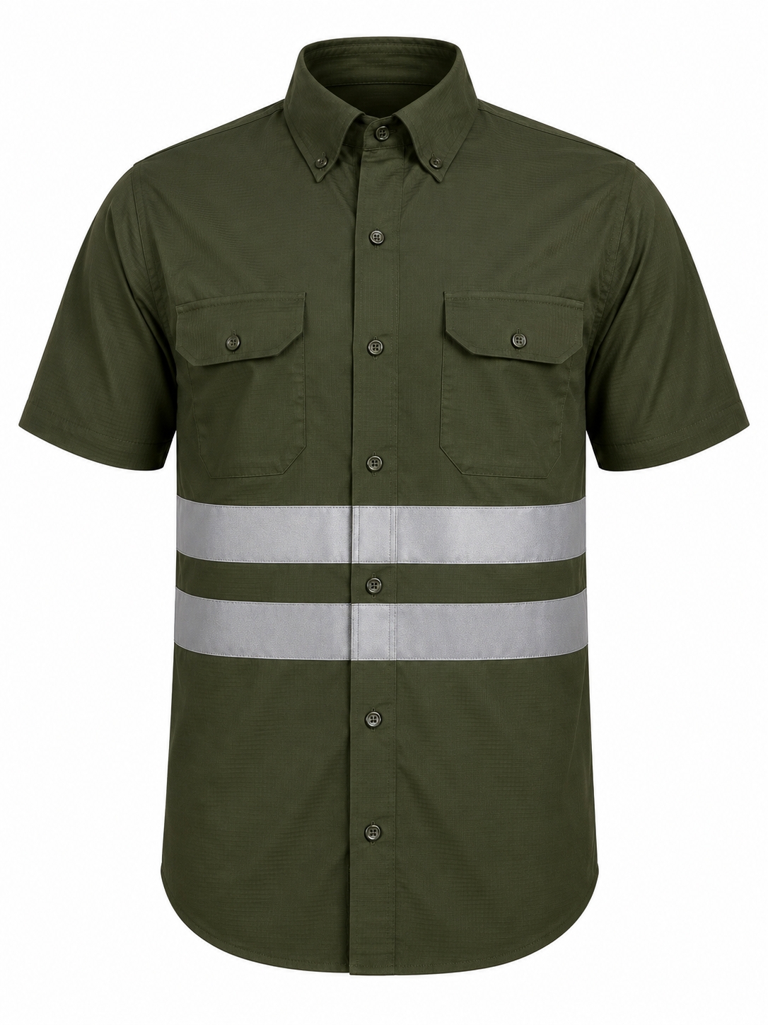 Camisas Industriales manga corta con rayas reflectivas