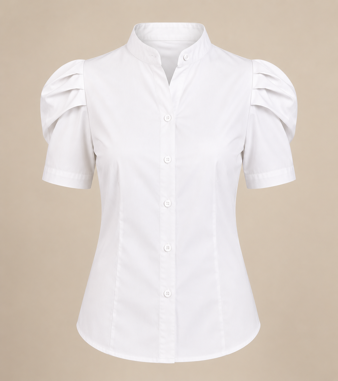 Camisa abullonada de manga corta