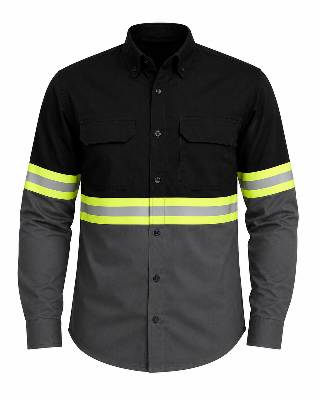 Two-tone shirt with reflective long sleeves