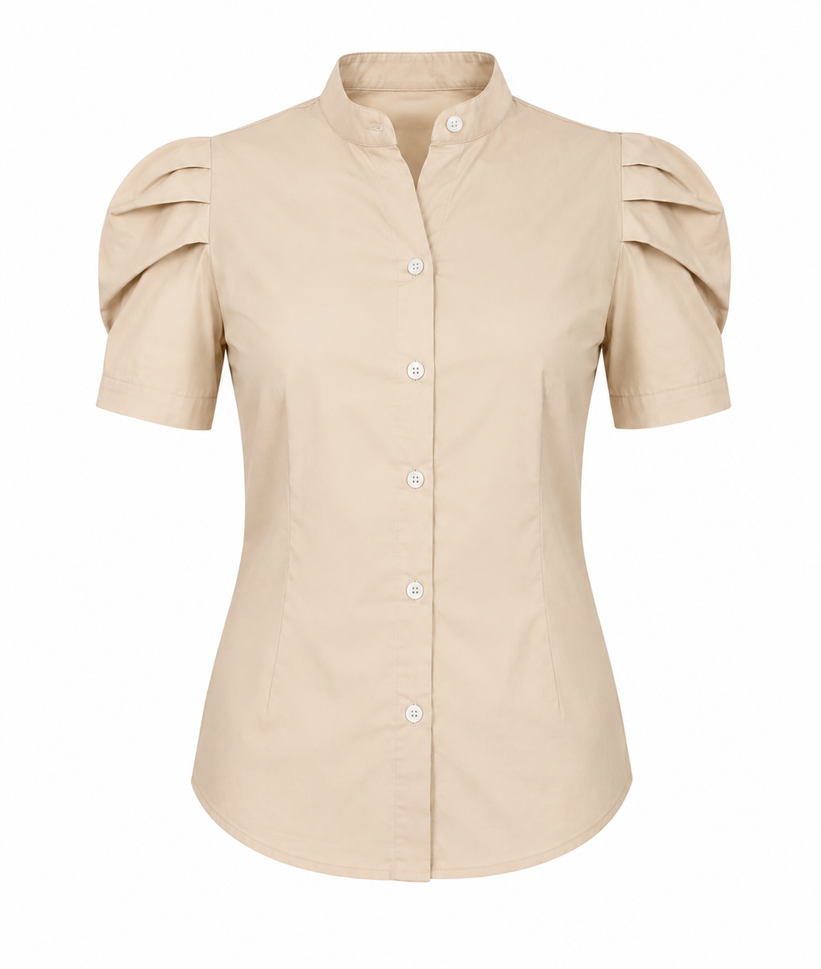 Camisa abullonada de manga corta